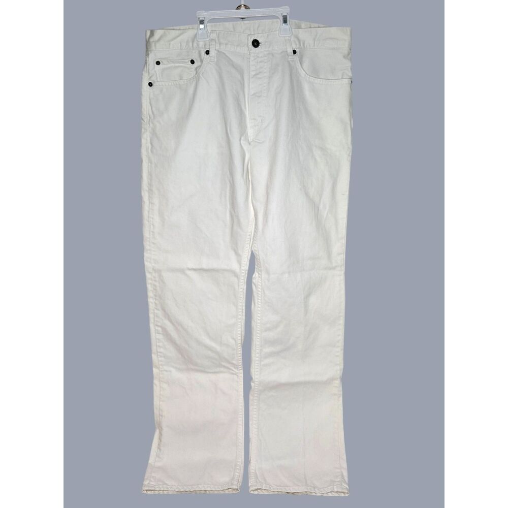 Men's Uniqlo White Denim Jeans | Classic Straight Leg | Men's Size 35x32